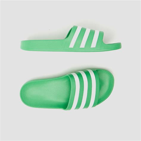 adidas groen slippers|Adidas green leather shoes.